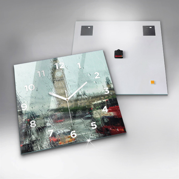 Square wall clock Rainy London