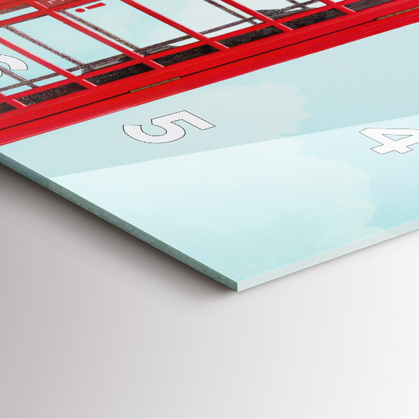 Square wall clock Public phone