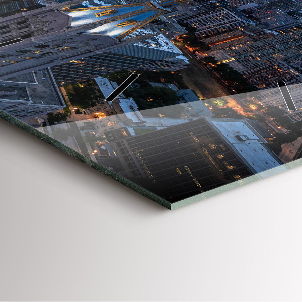 Square wall clock Photo of Chicago