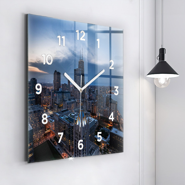 Square wall clock Photo of Chicago