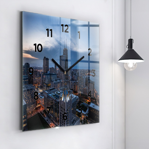 Square wall clock Photo of Chicago