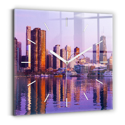 Square wall clock View of the skyscrapers of the USA