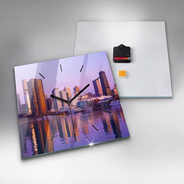 Square wall clock View of the skyscrapers of the USA