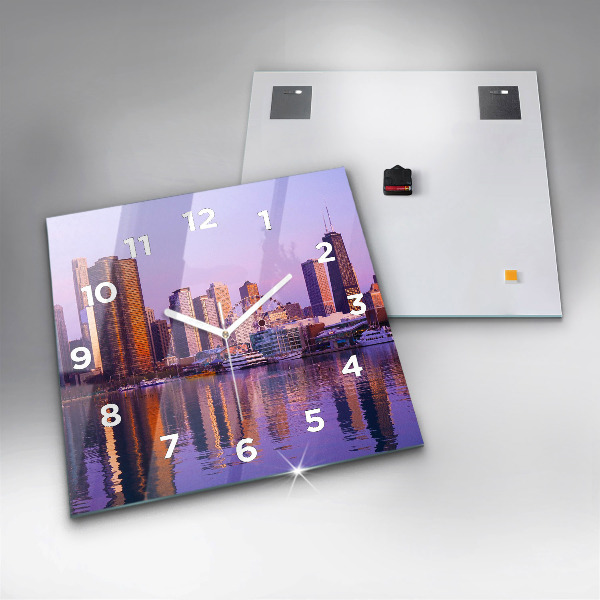 Square wall clock View of the skyscrapers of the USA