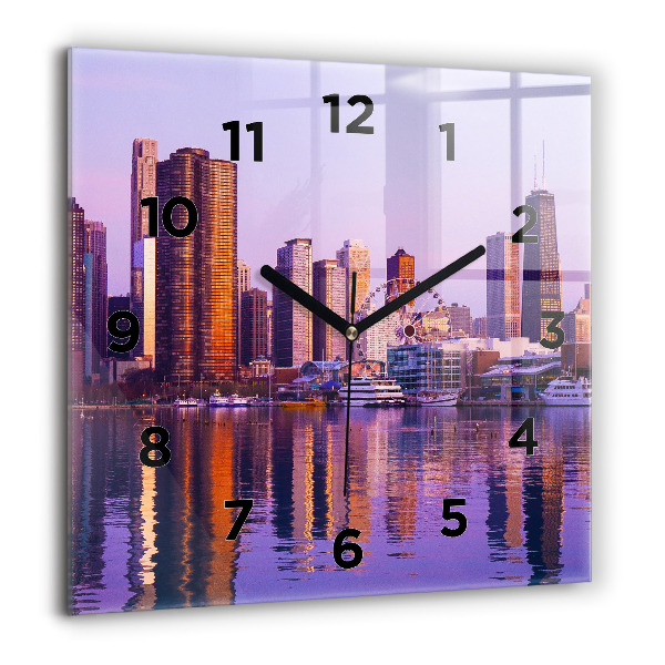 Square wall clock View of the skyscrapers of the USA