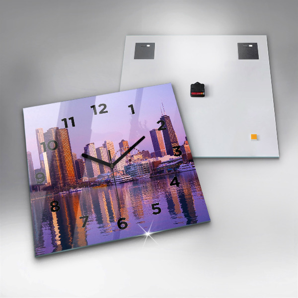 Square wall clock View of the skyscrapers of the USA