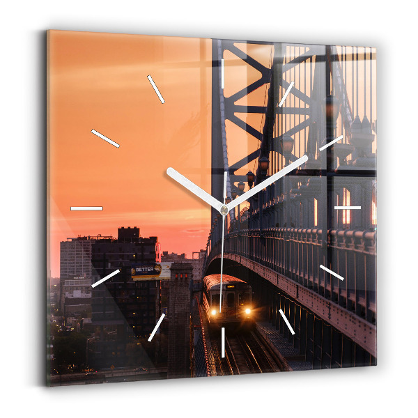 Square wall clock Benjamin Franklin Bridge