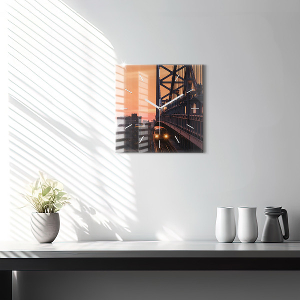 Square wall clock Benjamin Franklin Bridge