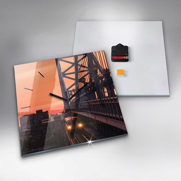 Square wall clock Benjamin Franklin Bridge