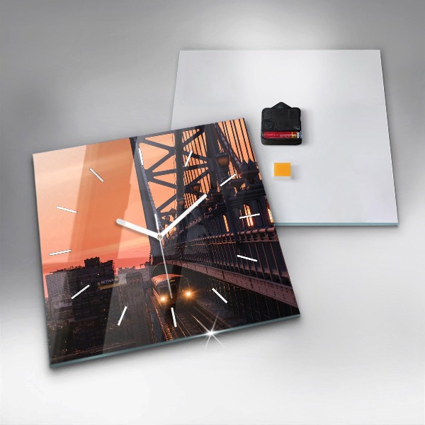 Square wall clock Benjamin Franklin Bridge