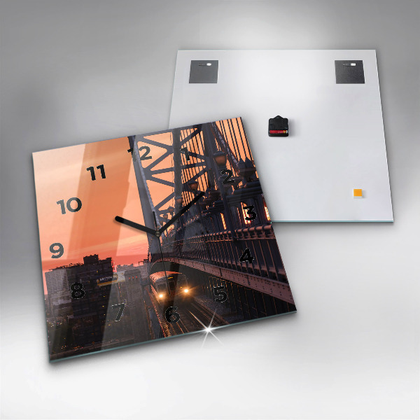 Square wall clock Benjamin Franklin Bridge