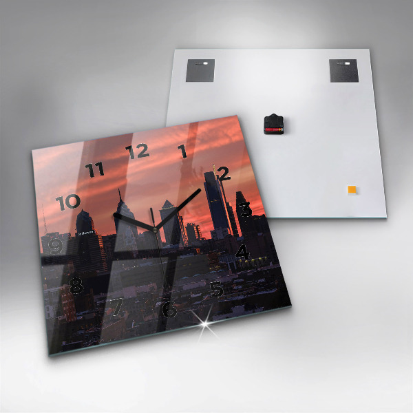 Square wall clock Philadelphia City Skyline