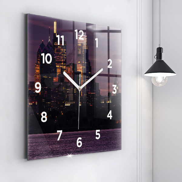 Square wall clock Philadelphia City Skyline