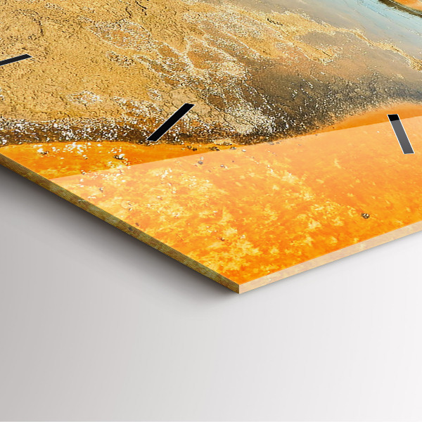 Square wall clock Lake with Mountains