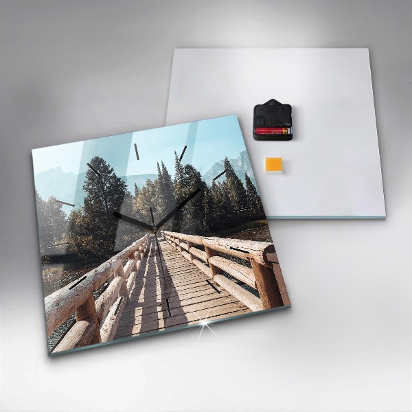 Square wall clock Mountains in Yellowstone