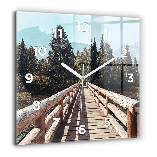 Square wall clock Mountains in Yellowstone