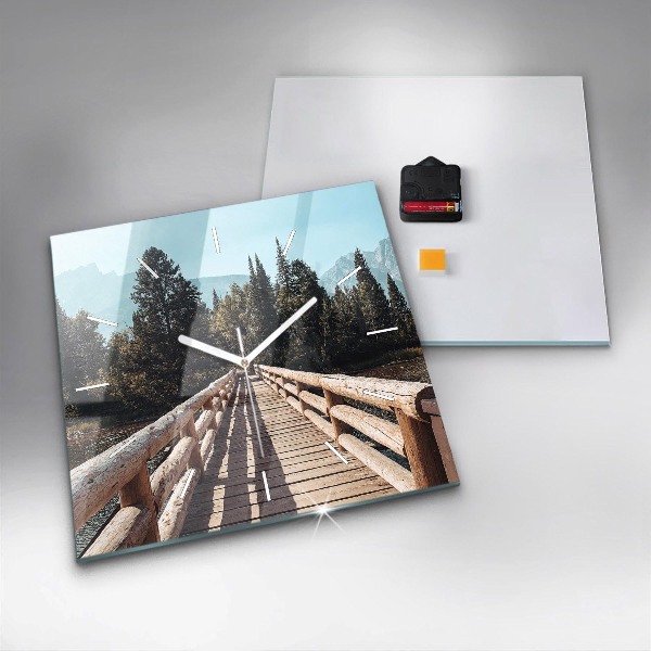 Square wall clock Mountains in Yellowstone