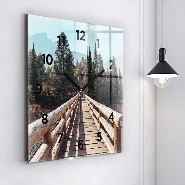 Square wall clock Mountains in Yellowstone