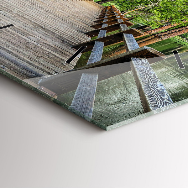 Square wall clock Yosemite Wooden Bridge