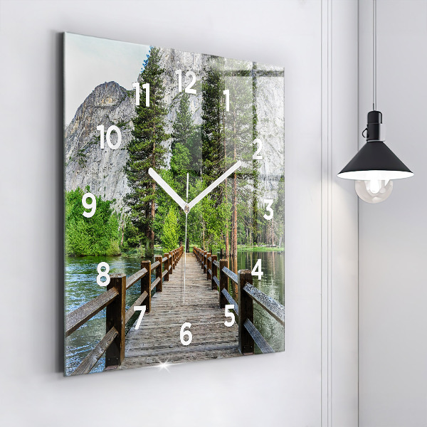 Square wall clock Yosemite Wooden Bridge