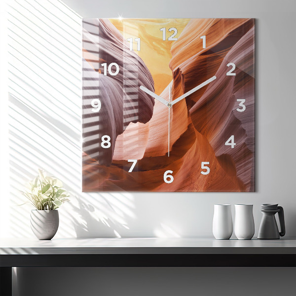 Square wall clock Antelope Canyon