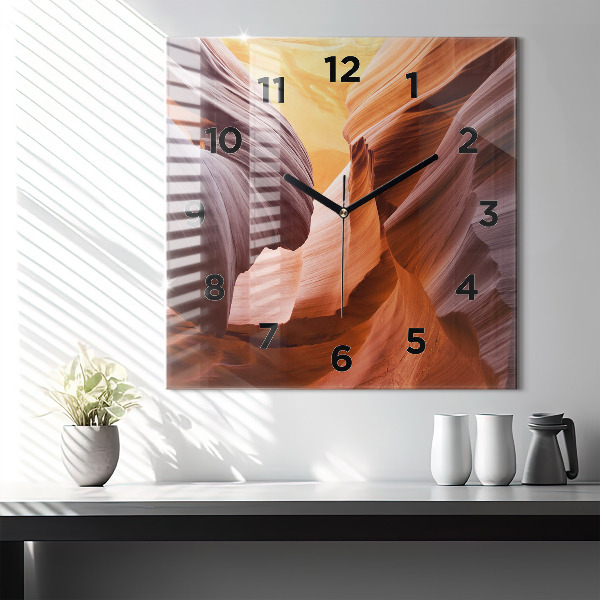 Square wall clock Antelope Canyon