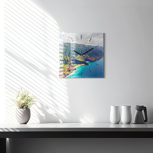 Square wall clock The Sea in Hawaii