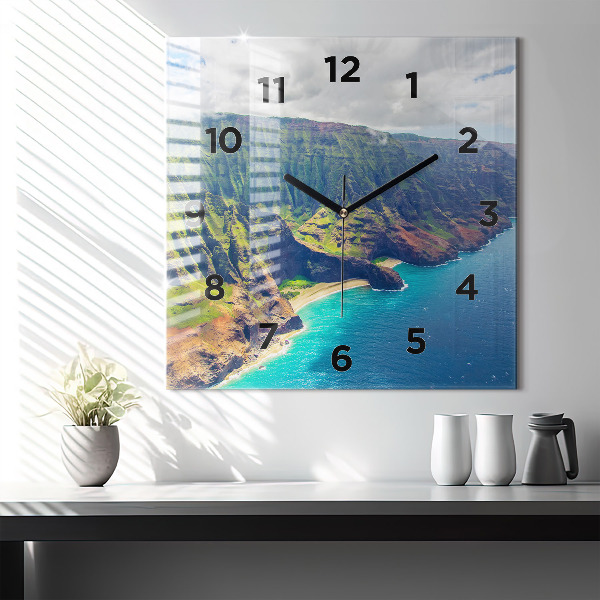 Square wall clock The Sea in Hawaii