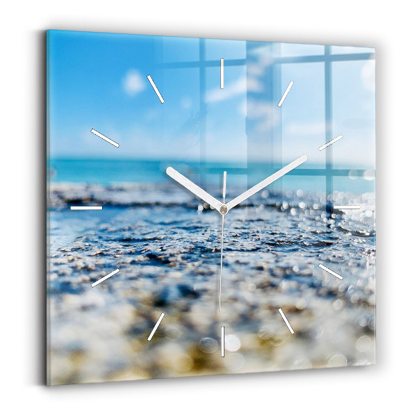 Square wall clock Water photography