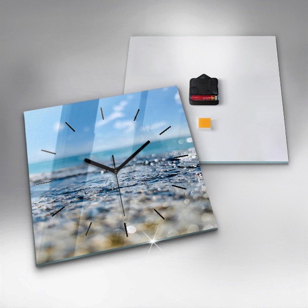 Square wall clock Water photography