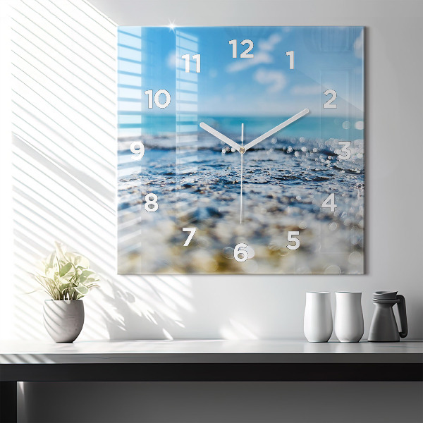 Square wall clock Water photography