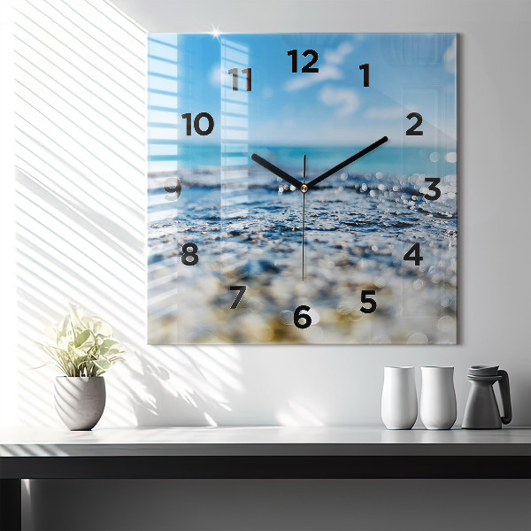 Square wall clock Water photography