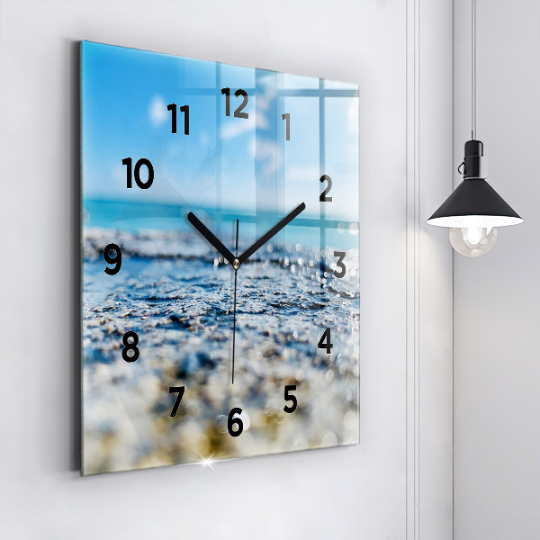 Square wall clock Water photography