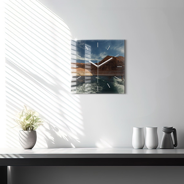 Square wall clock Person on water skis
