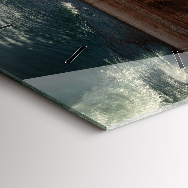 Square wall clock Person on water skis