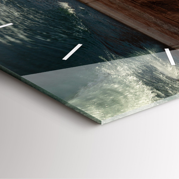 Square wall clock Person on water skis