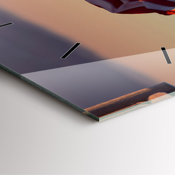 Square wall clock USA flag flying