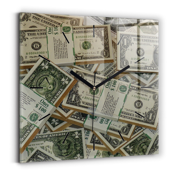 Square wall clock 1 US dollar