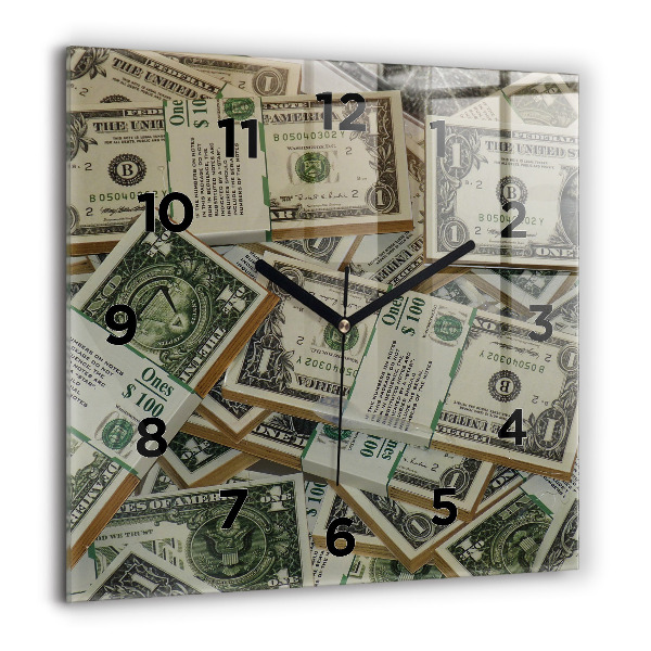 Square wall clock 1 US dollar