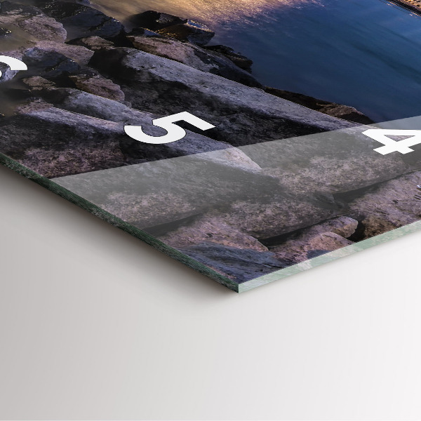 Square wall clock Rocky shore under the bridge