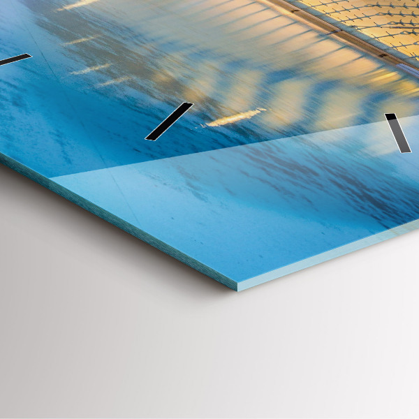 Square wall clock City sunset