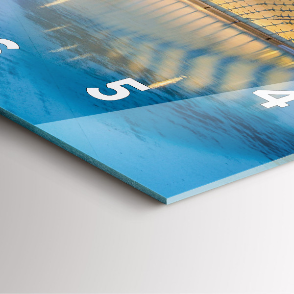 Square wall clock City sunset