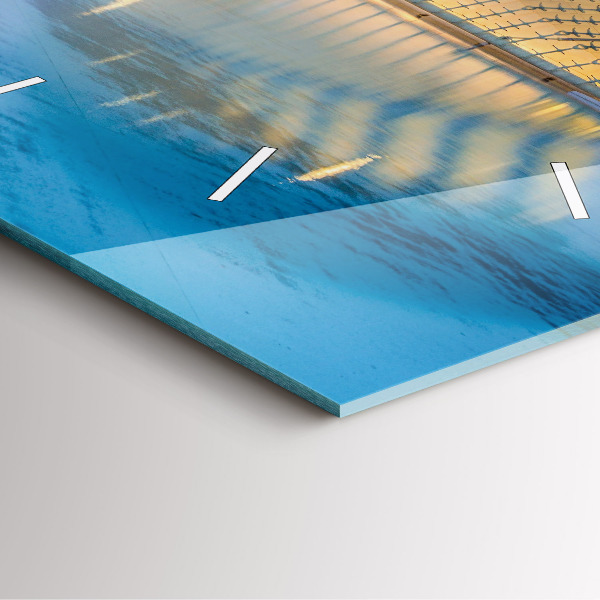 Square wall clock City sunset