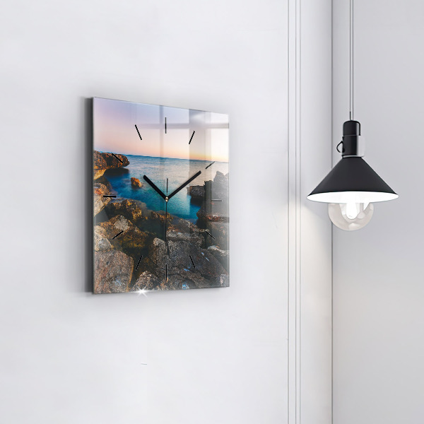 Square wall clock Sea landscape