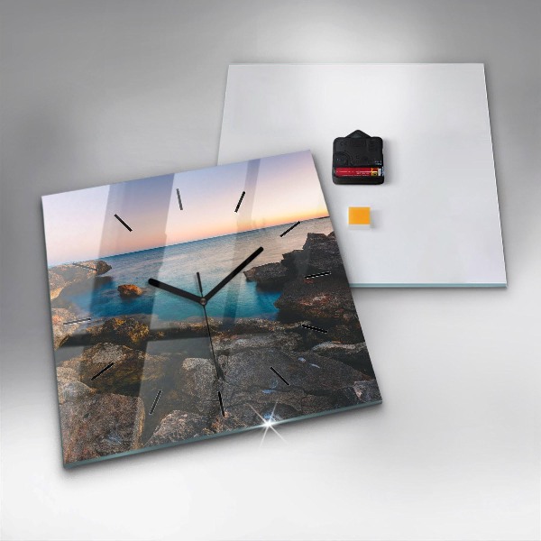 Square wall clock Sea landscape
