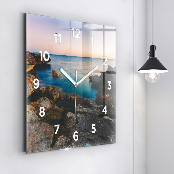 Square wall clock Sea landscape