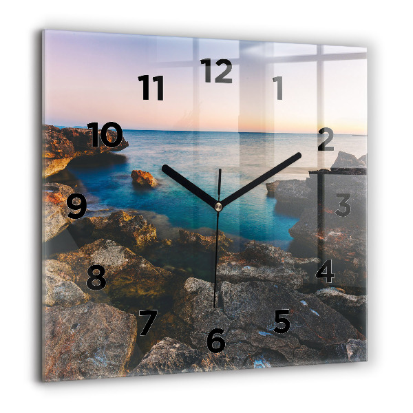 Square wall clock Sea landscape