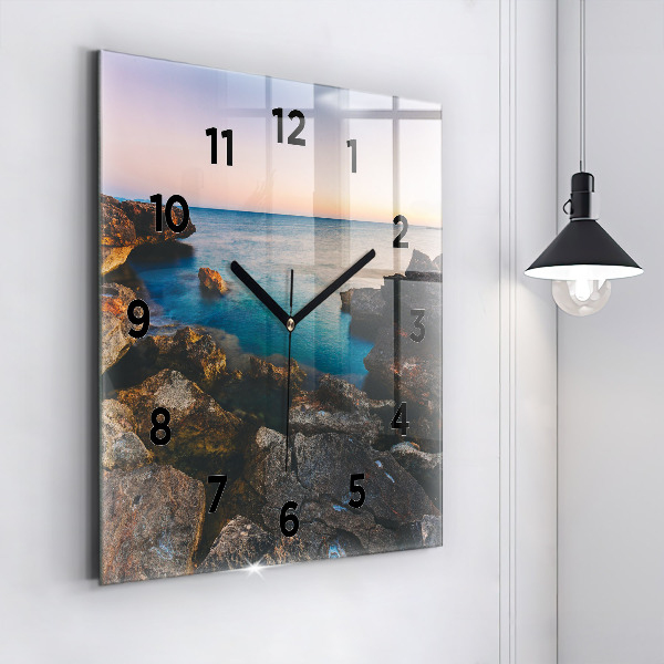 Square wall clock Sea landscape