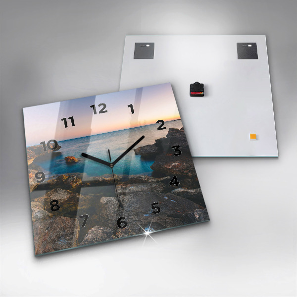 Square wall clock Sea landscape