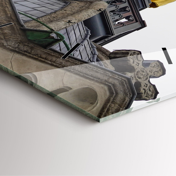 Square wall clock Statue of the Virgin Mary in Lyon